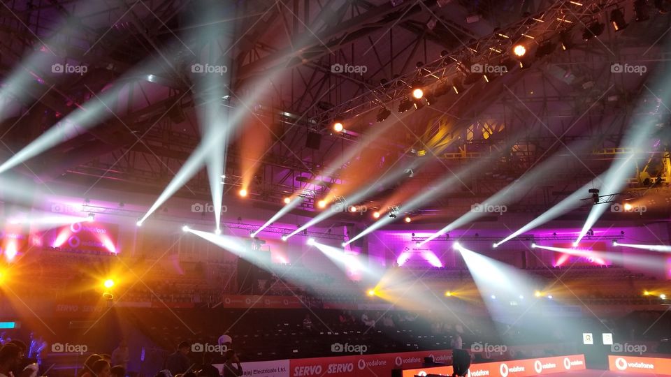 Lights celebration colour dazzling indoor badminton Stadium