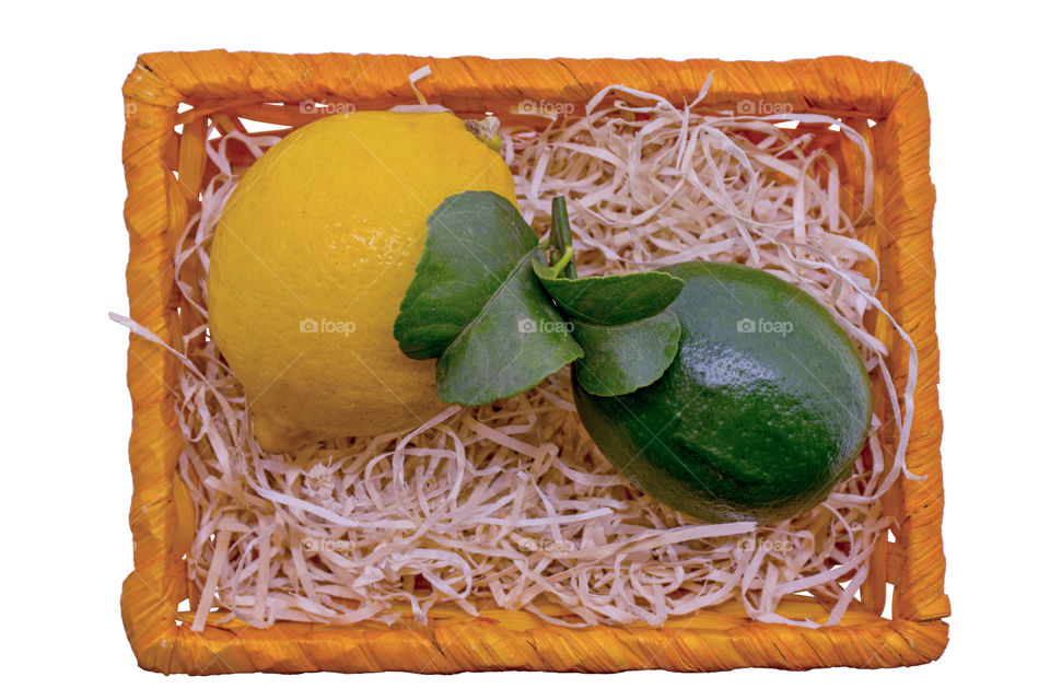 Yellow  lemon and gren lime