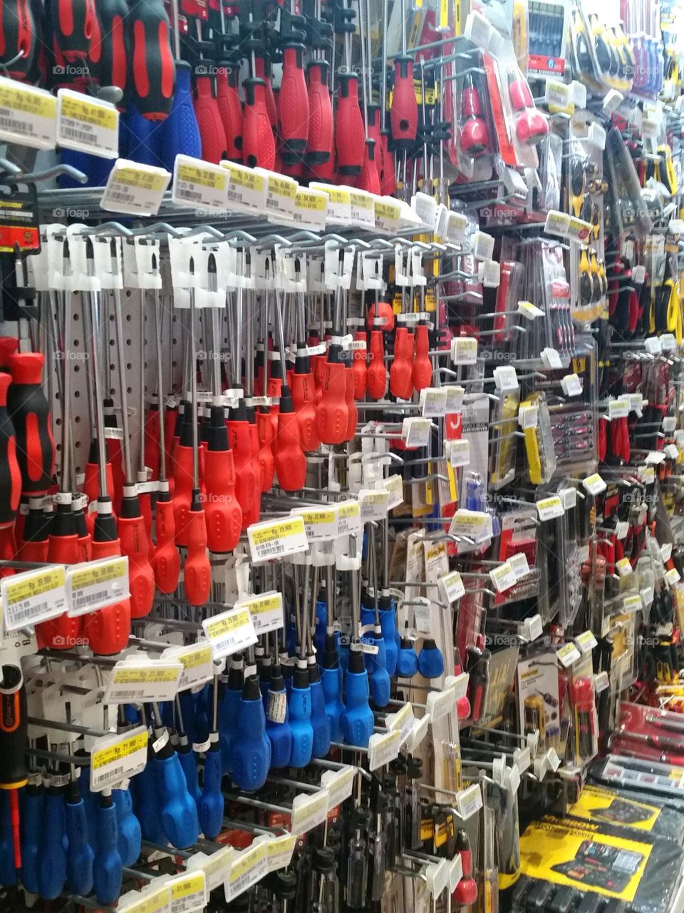 Screwdrivers in tools store...