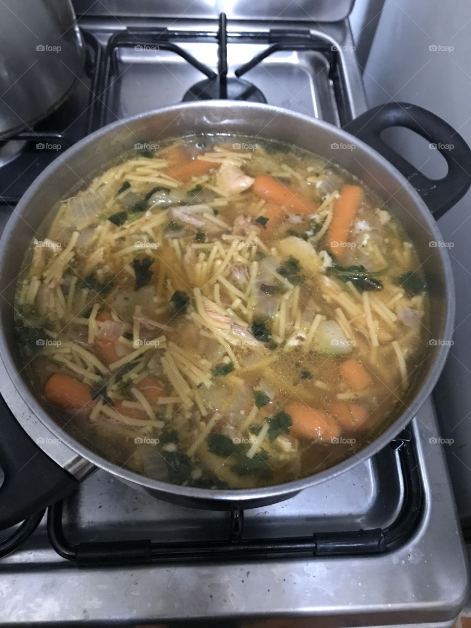 Home made chicken noodle soup 