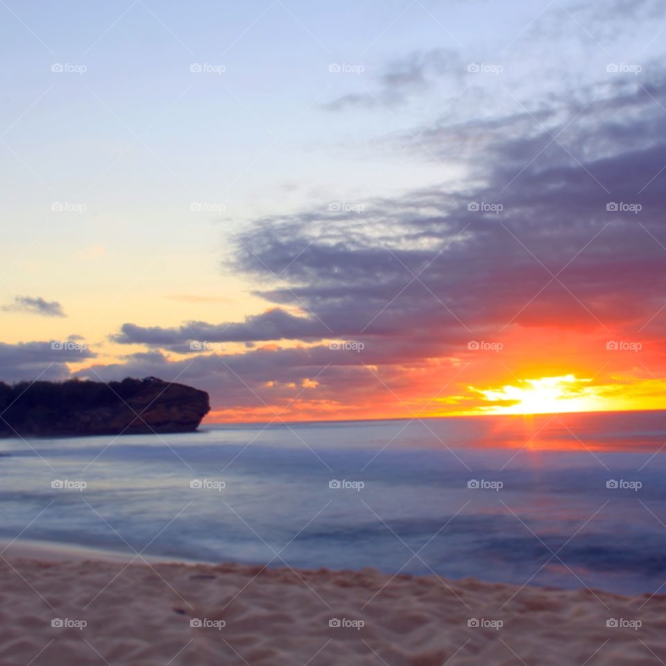 Sunrise at shipwreck beach 