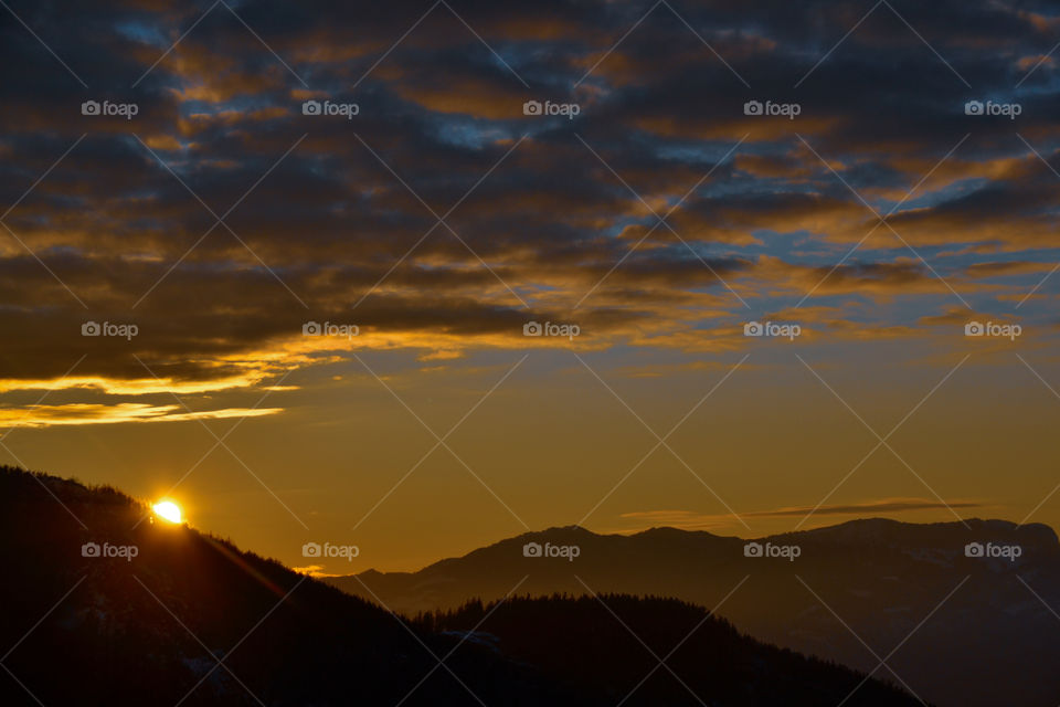 Sunset in the Mountain