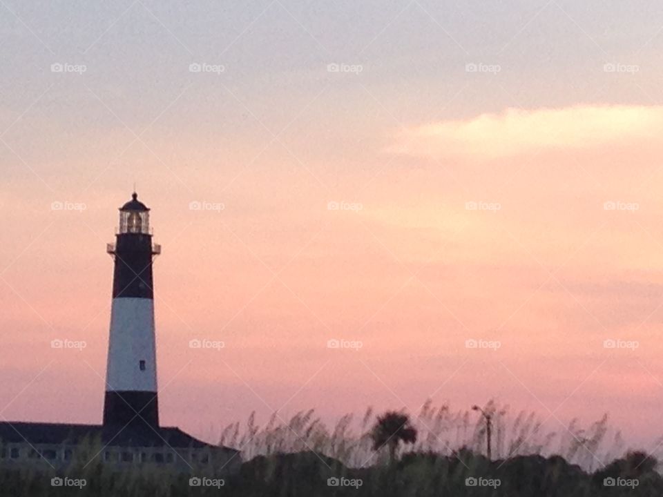 Tybee Lighthouse at sunset