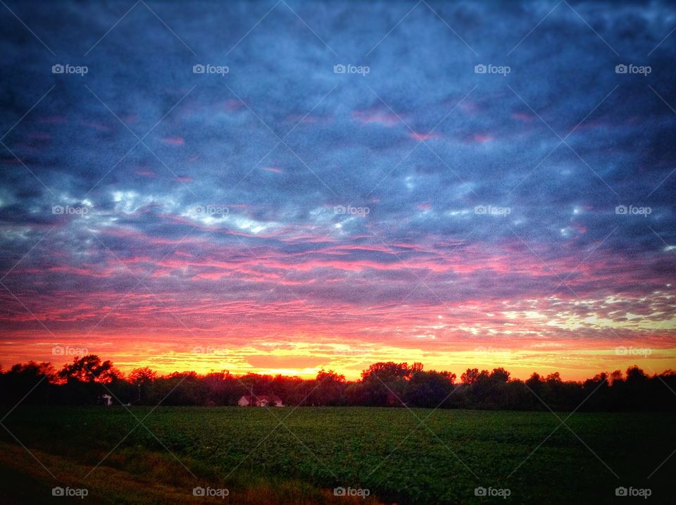 Red sky at night.. Sunset on my way to work.