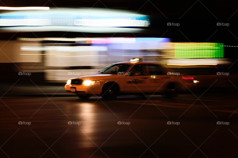 A taxi cab in NYC