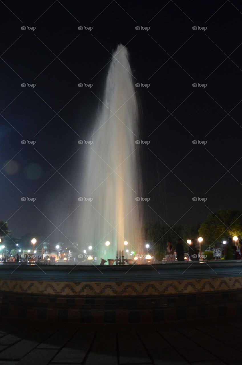 City, No Person, Light, Fountain, Flame