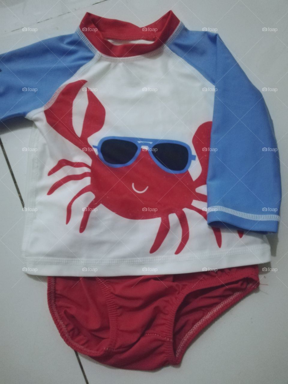 My son's ready for the beach!