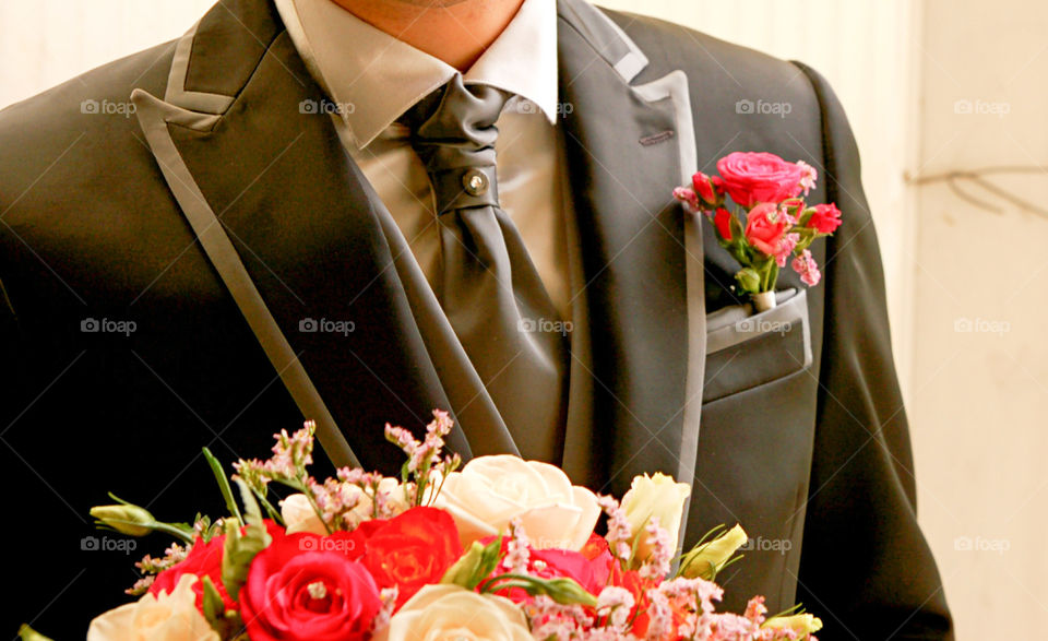 fashion detail of man wedding suit