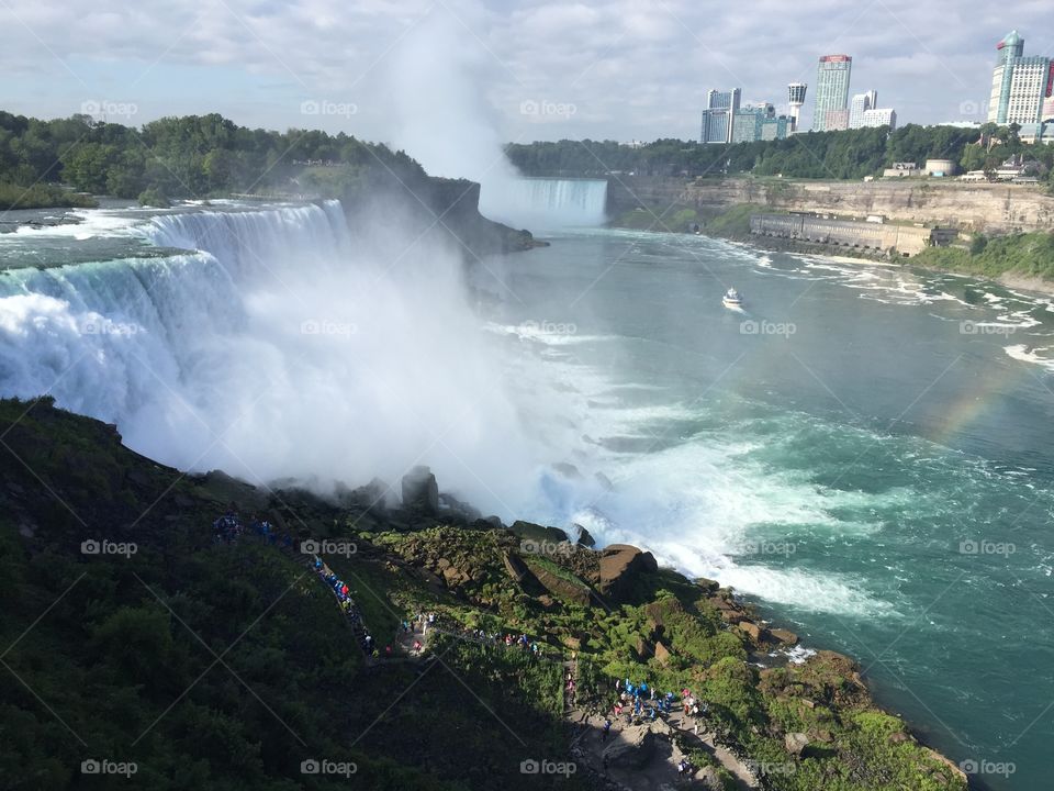 Rainbow in niagara waterfall