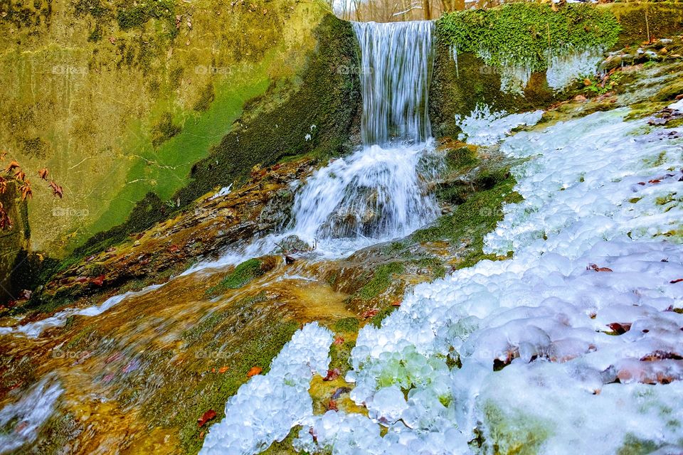 Waterfall in springtime