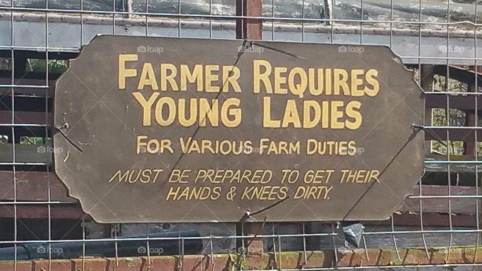 A funny advertisement for a farm job. wonder who has applied?