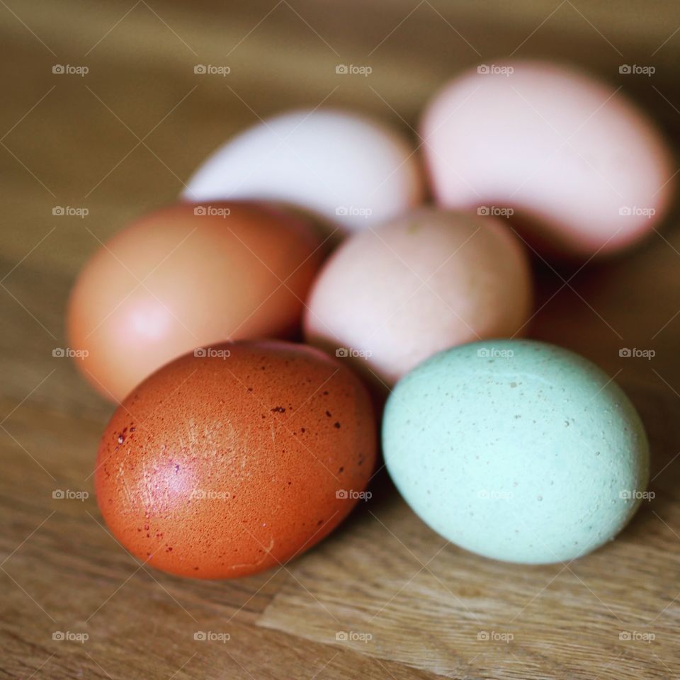 Organic eggs nqturally colourful