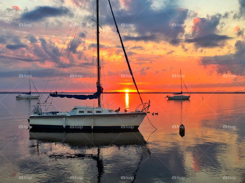 Water, Sea, Boat, No Person, Dawn