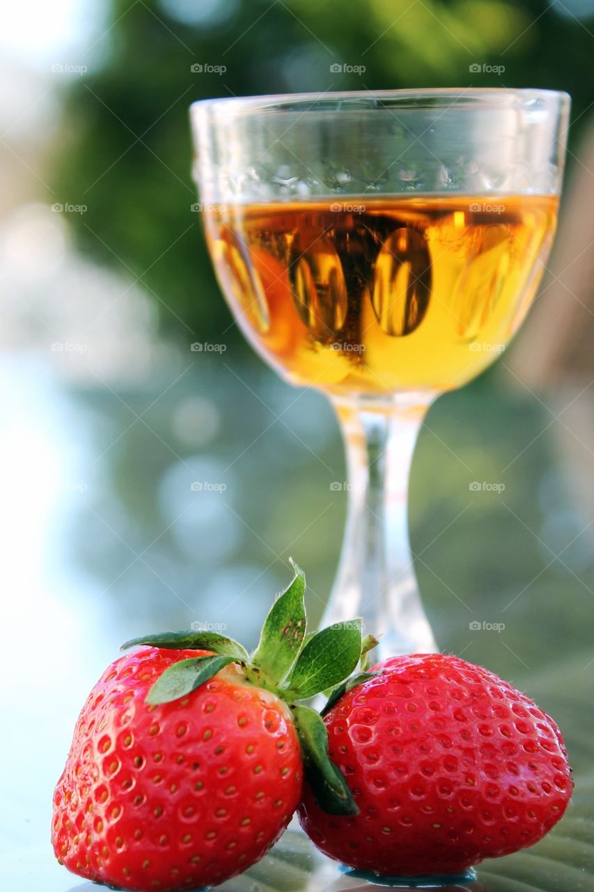 Cognac with strawberries