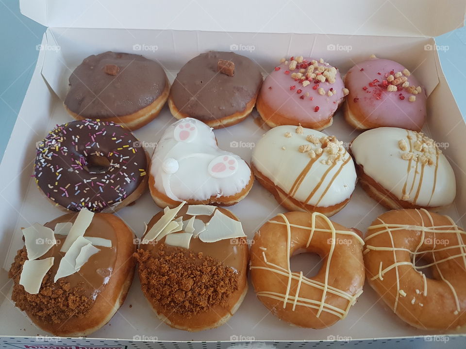 A large box of choose your own donuts