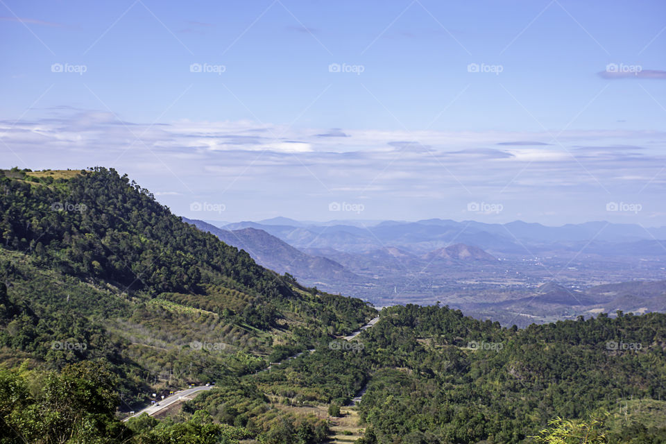 The beauty of mountains and sky at Phu Rua , Loei in Thailand.