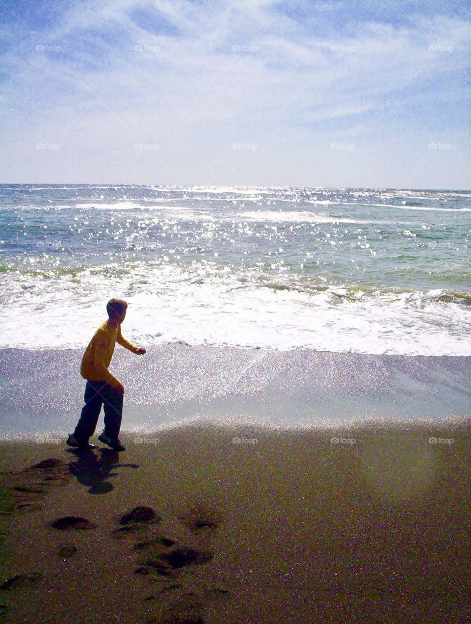 Skipping rocks at the beach