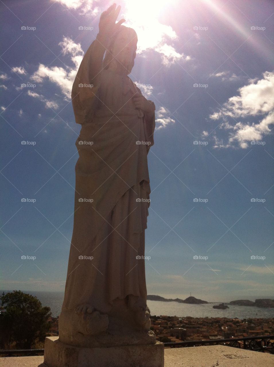 Marseille France statue catholic 