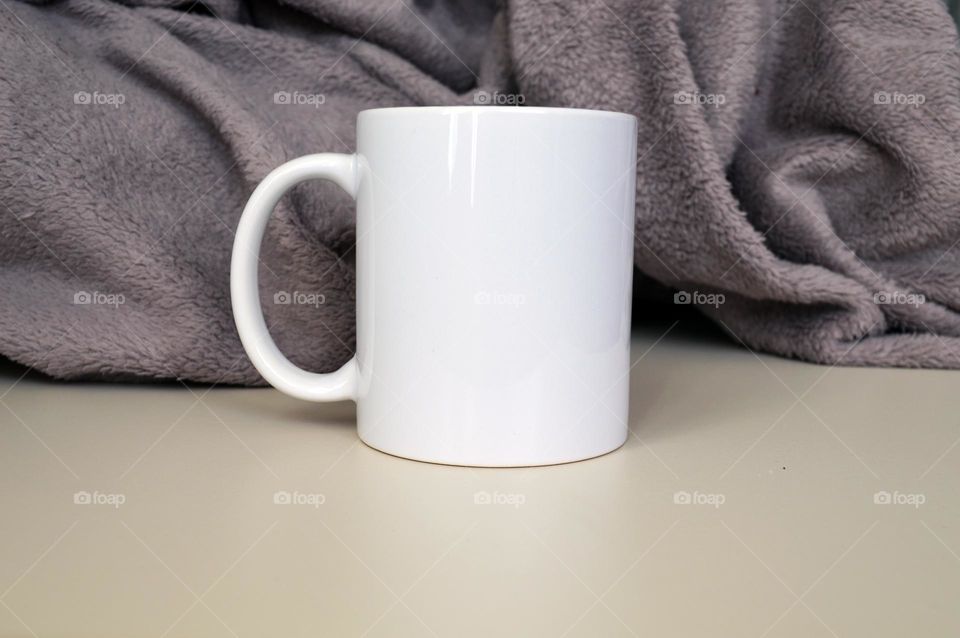 White ceramic cup for applying image and photo