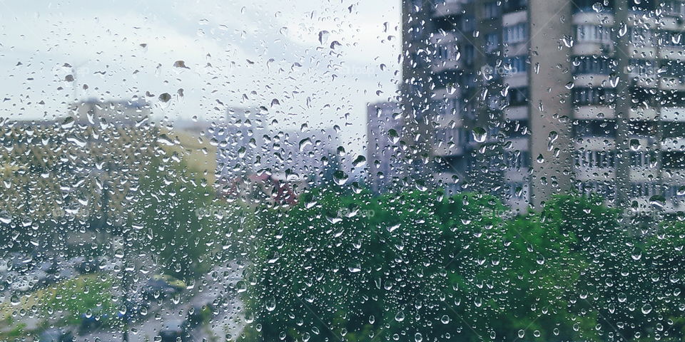 raindrops on the glass