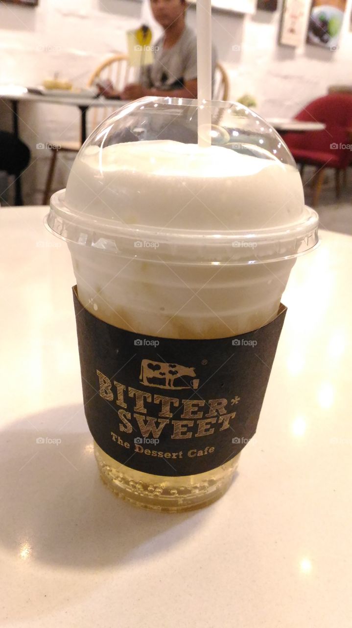 "Butter Beer"is delicious drinking in wizard world from Harry Potter movie.it is caramel mix soda and  cappuccino for decorated made it's amazing taste drinking