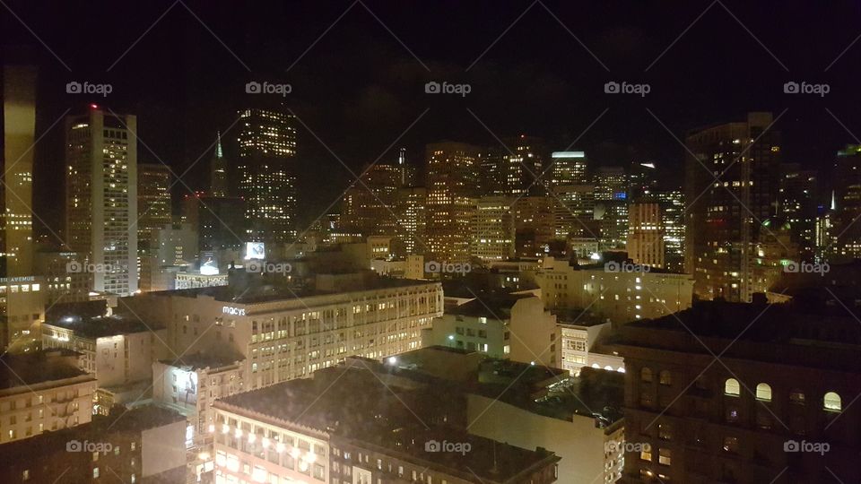 scenic view of San Francisco at night
