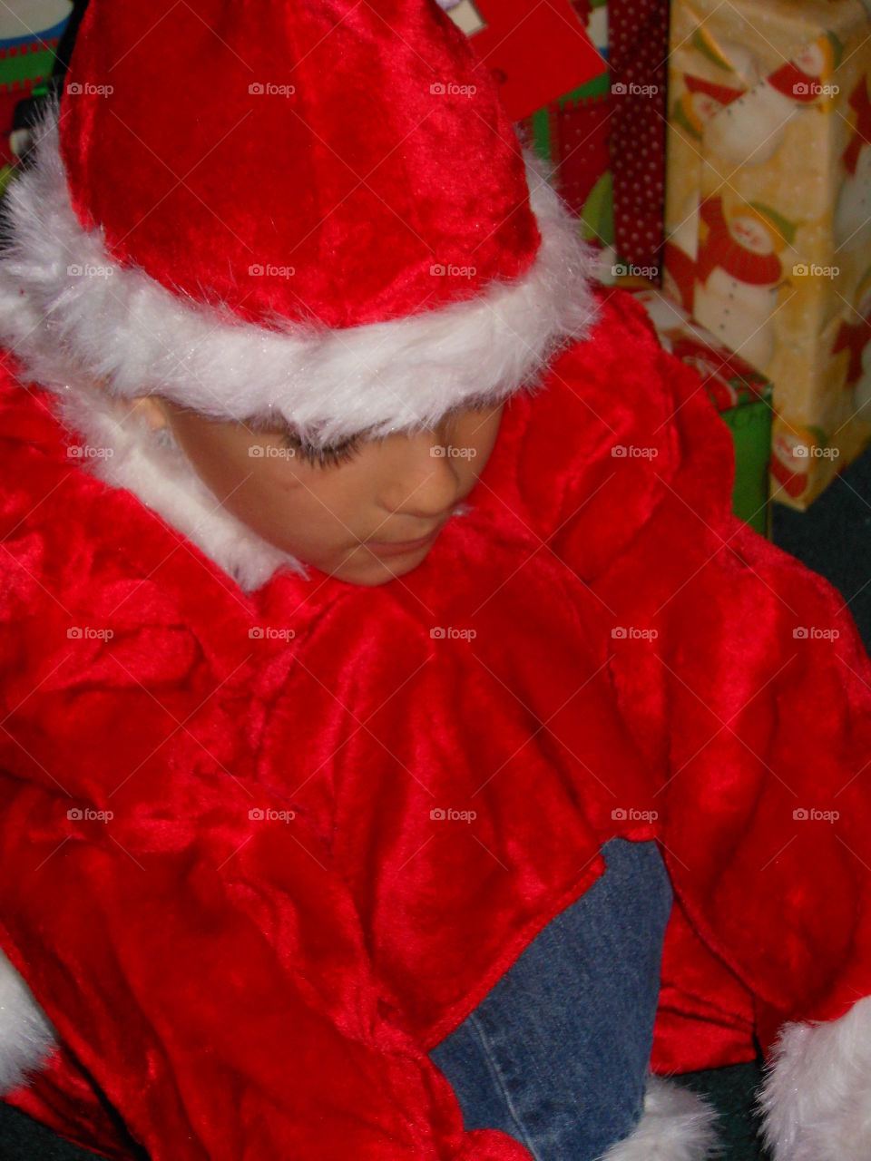 Child in Santa suit