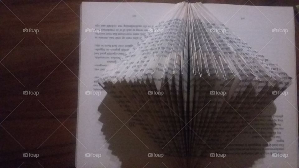 Pages folded from a book