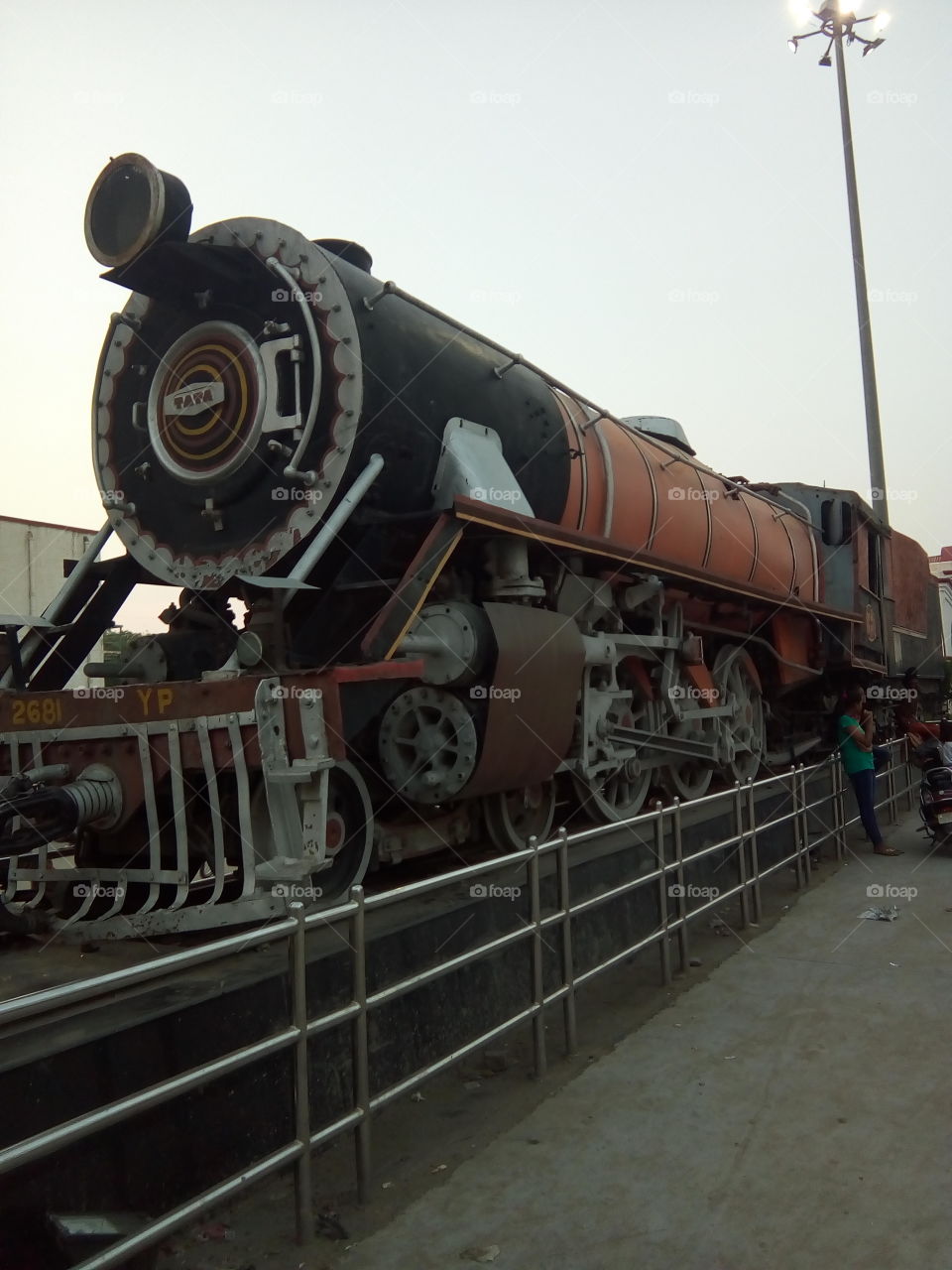 old antique rail coal engine demonstrate at railway station Patiala, State punjab, India