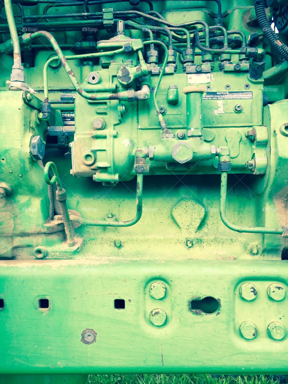Green Color Story - diesel fuel injection pump closeup
