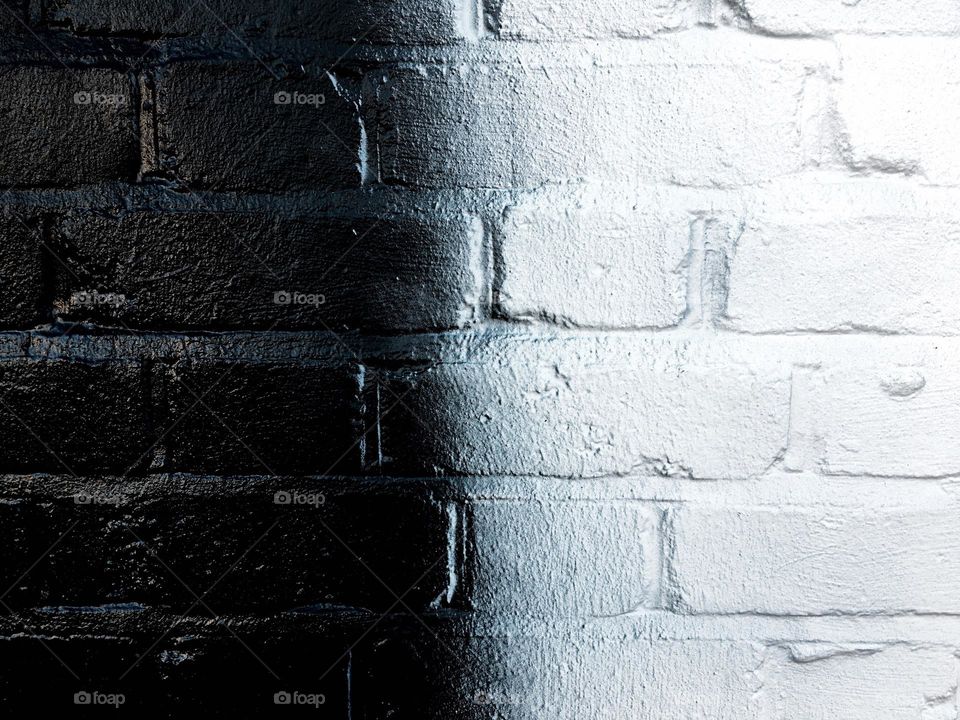 Black and white brick wall texture background 