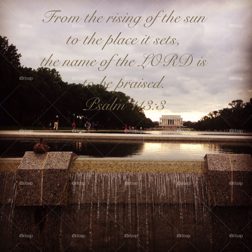Verse Psalms 113:3 on Lincoln memorial 