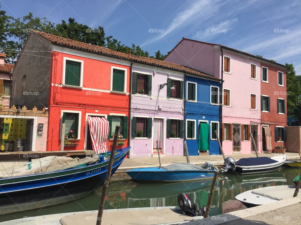 Burano Venice houses canal

