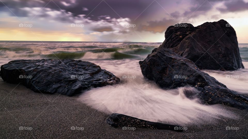 Rock formation at beach