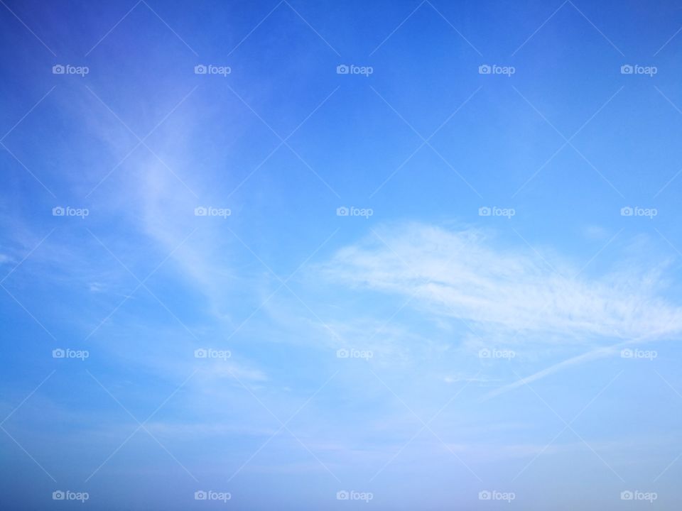 Blue sky and white cloud.