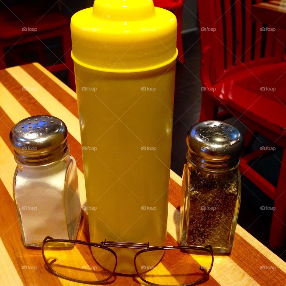 Yellow mustard bottle- abstract art