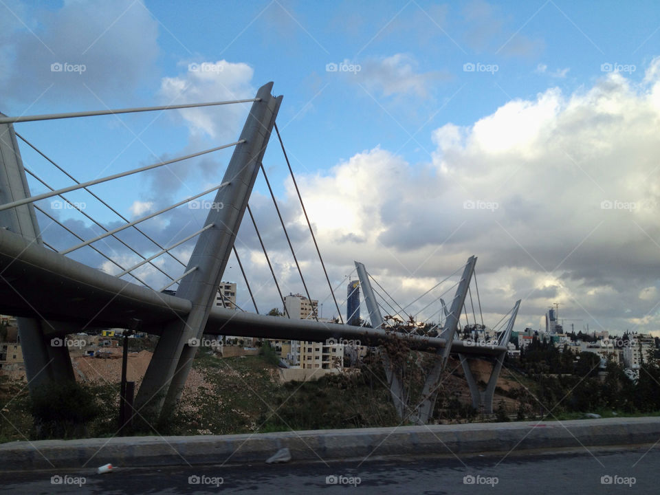 sky city clouds bridge by a.bilbaisi