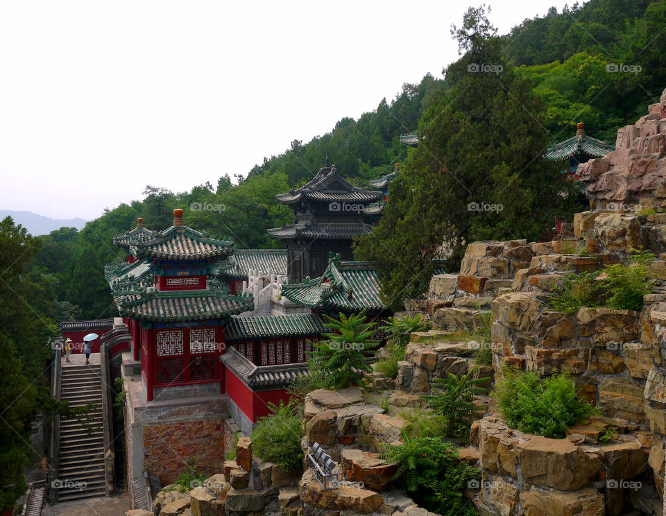 Summer Palace nestled in the mountains