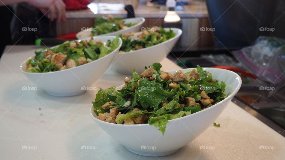 Cobb salad making restaurant