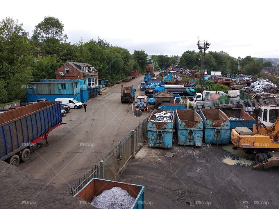 Looking down in to the scrap yard  , England. 