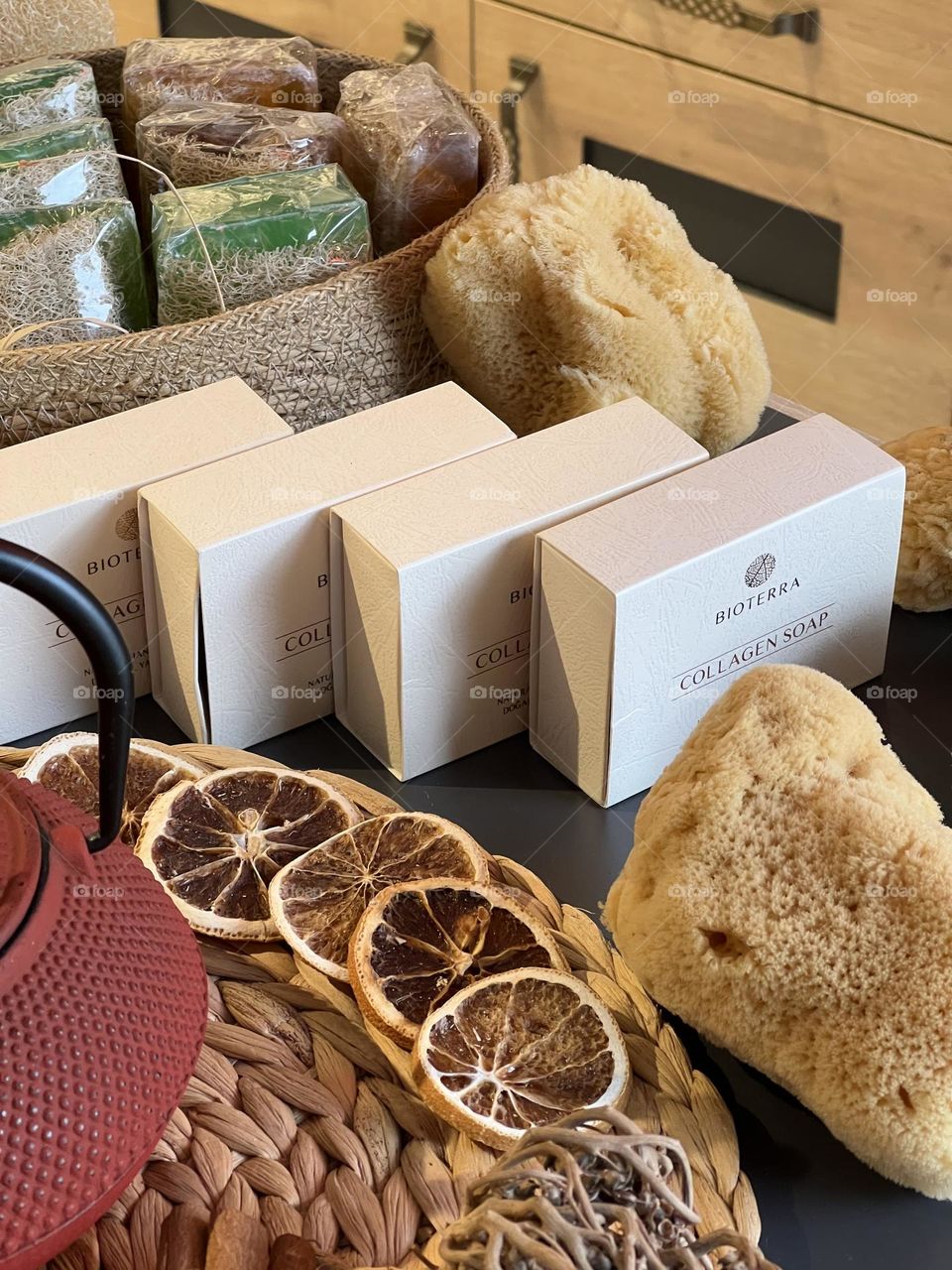 Natural organic cosmetics shop goods