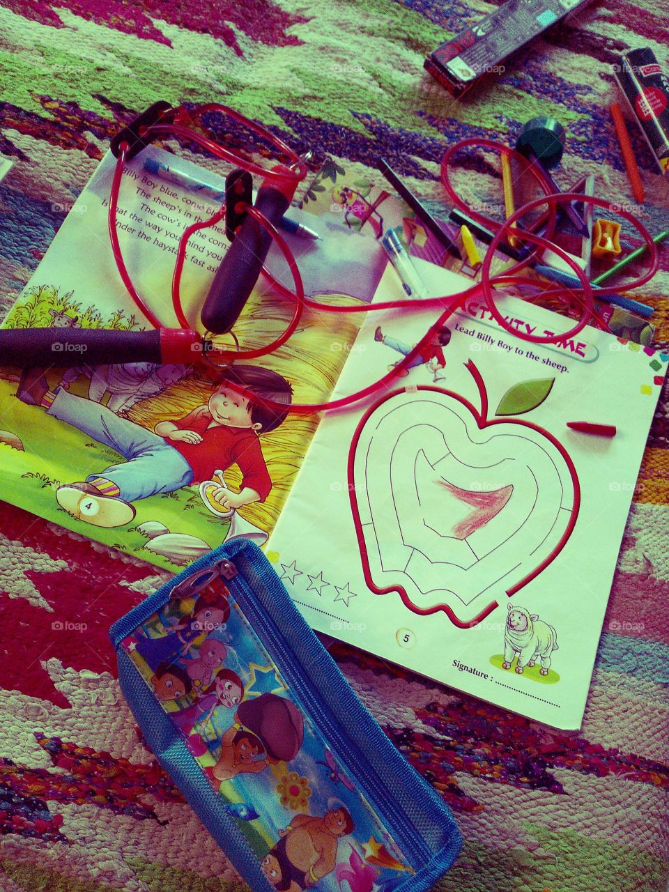 Elevated view of sketch book