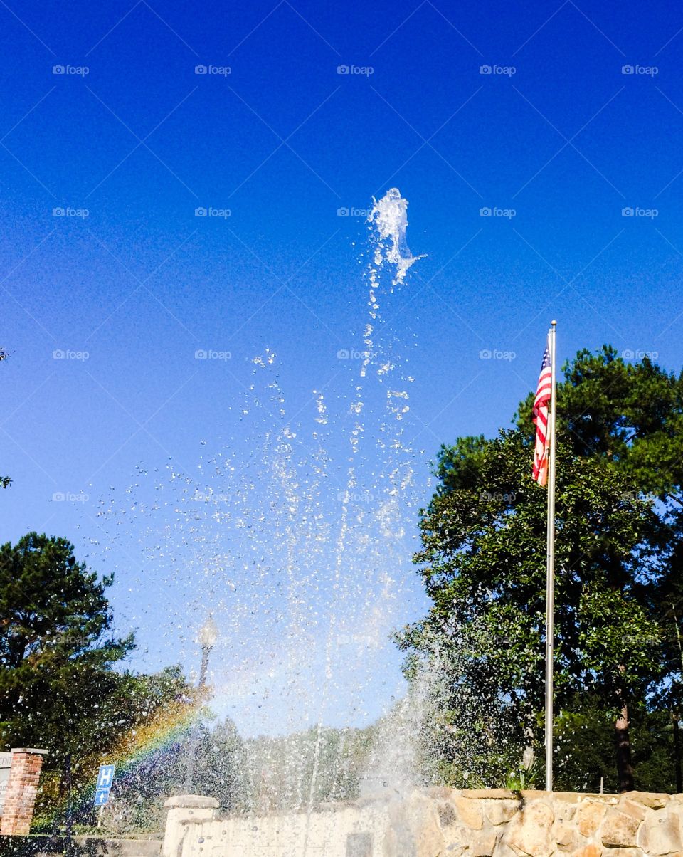 Water fall & rainbow 