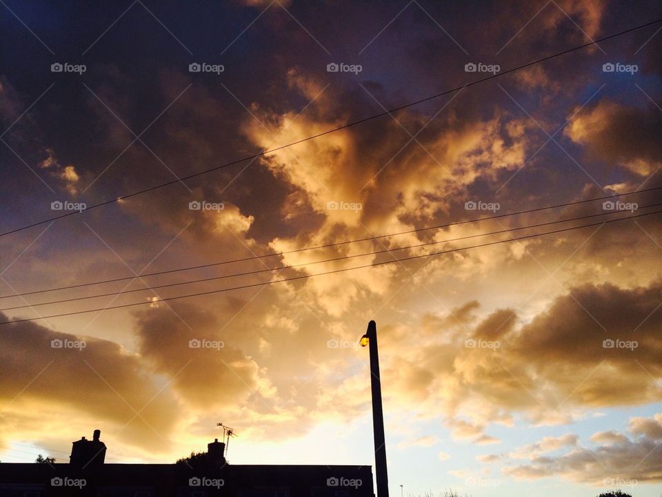 Beautiful sunset with Angel cloud