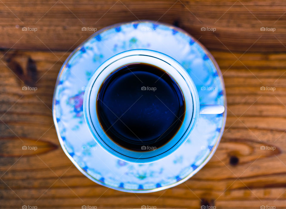 Coffee cup on table