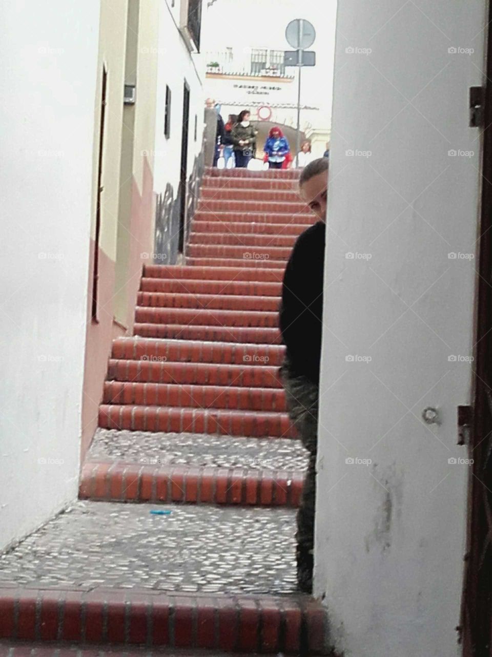 Orange stairs street