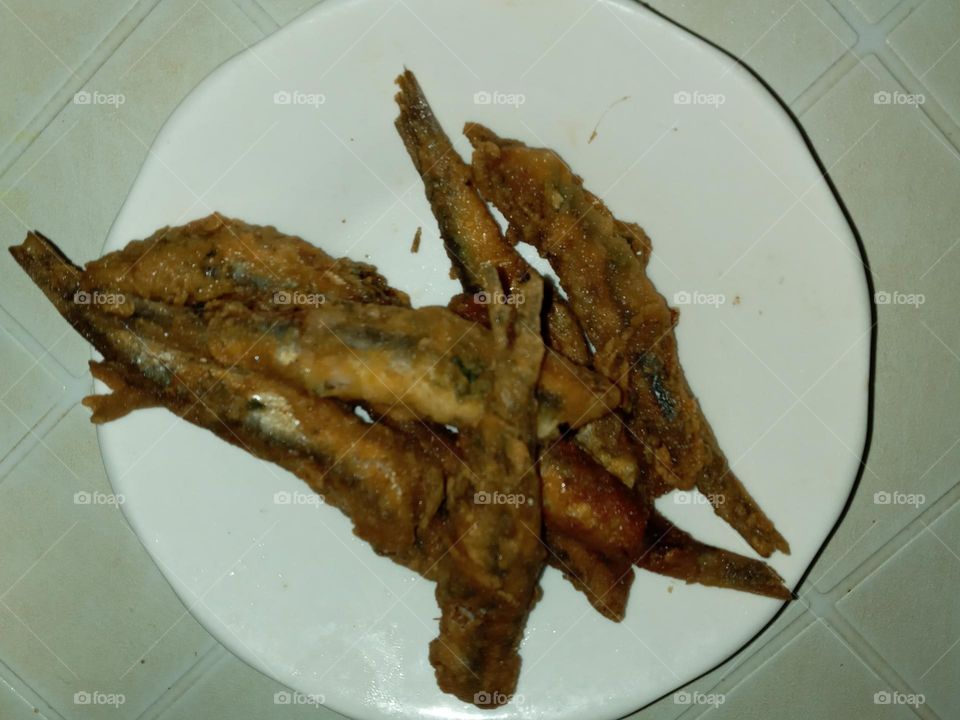 Plat of  fish sardine