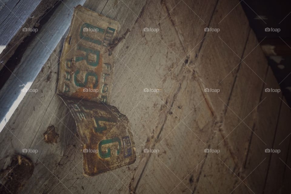 old license plate