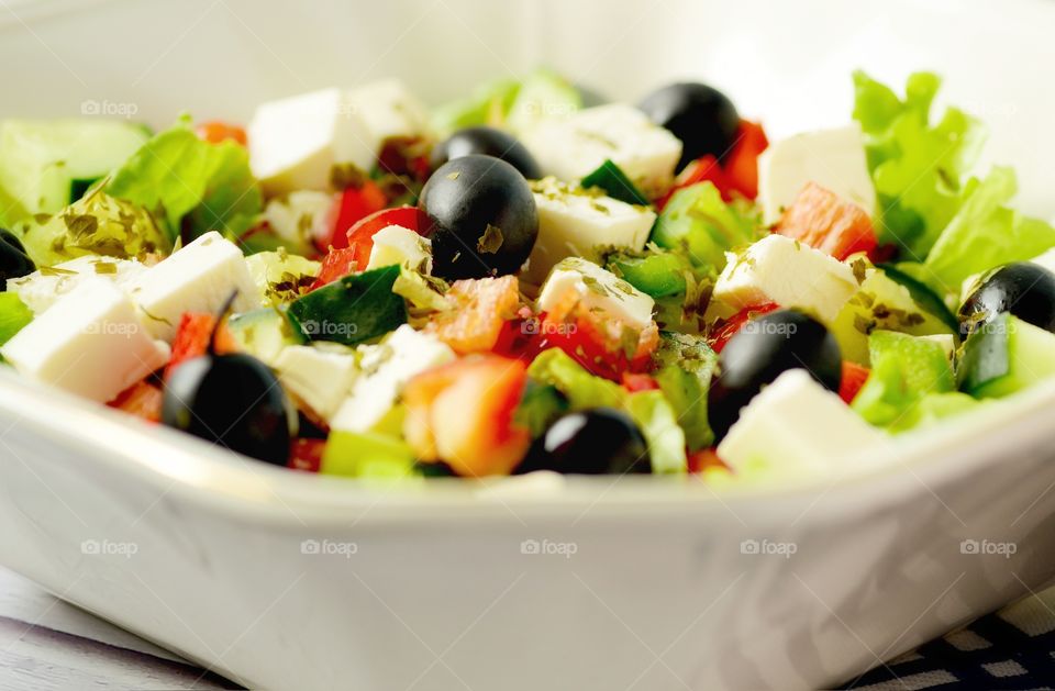 Cooking Greek salad