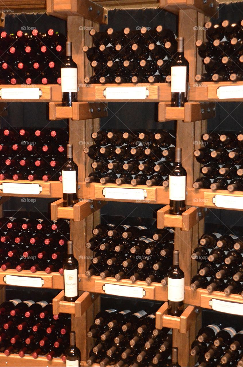 Wine racks at the Chateau Ste Michelle Winery in Seattle,Washington